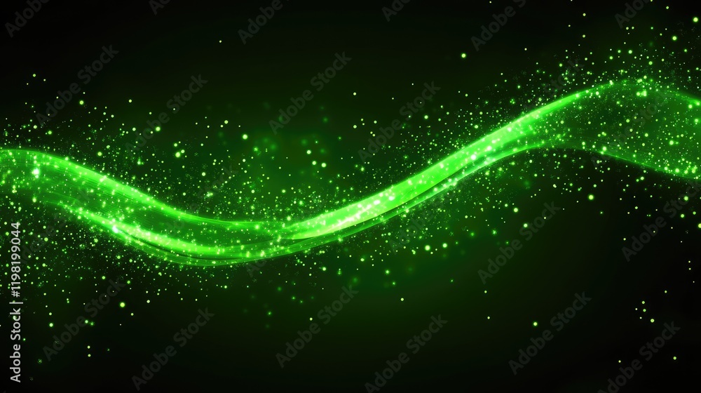 Poster a clean abstract digital design with glowing nodes and light trails, with space for future custom te