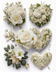 Elegant white flower arrangements floral design studio digital art bright studio close-up serenity and beauty