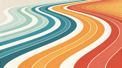 Colorful Wavy Lines Pattern with Smooth Gradient Background