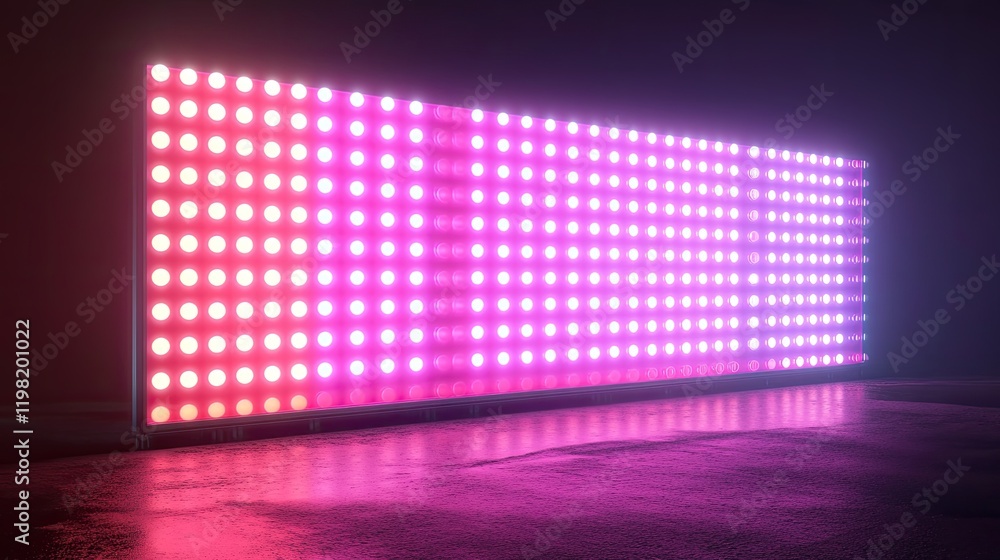 Poster a glowing led custom display panel, with ample space for adding custom artwork, text, or logos.