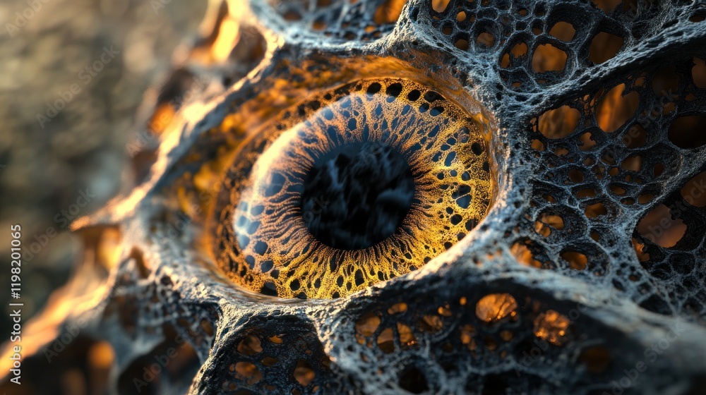 Poster cosmic eye: a digital exploration of abstract forms and intriguing textures