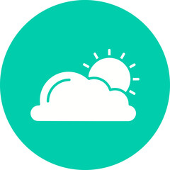 Partly Sunny icon single vector illustration
