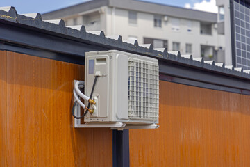 Air Conditioner Mini Split System External Unit Mounted at Barrack