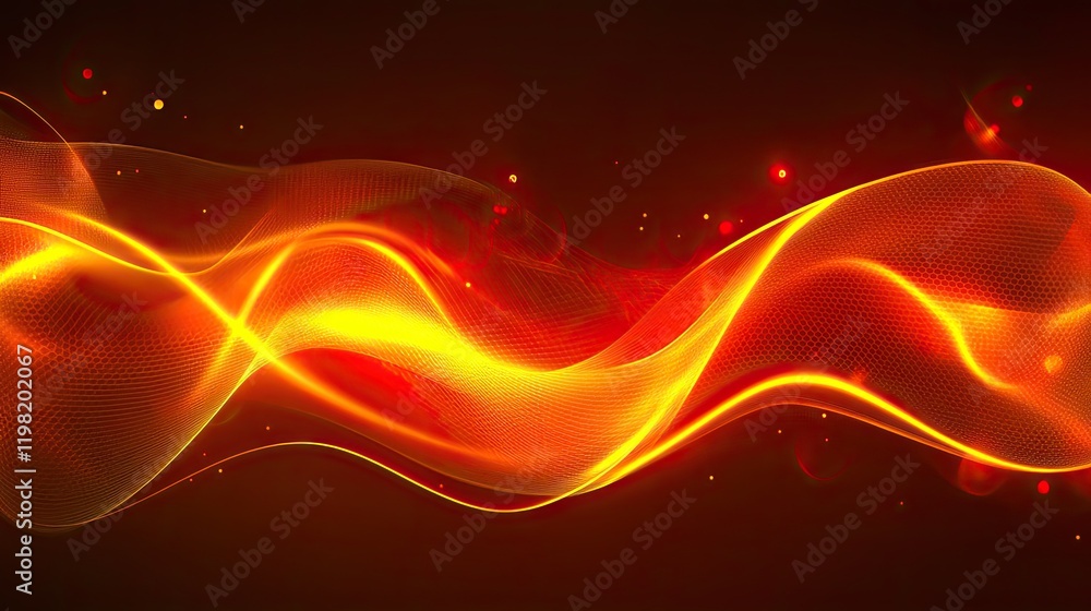 Poster a modern electronic background with glowing circles and flowing lines, ideal for custom branding or 