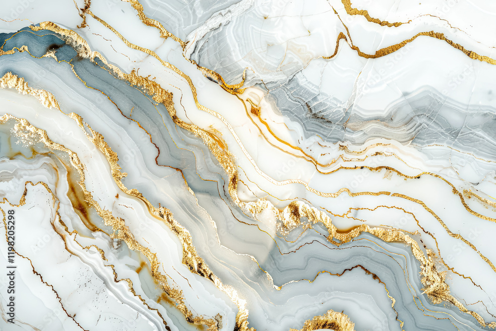 Poster stunning marble wall with a gold and white marble design. the design is intricate and detailed, with