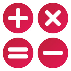 Fototapeta premium Mathematics mark icon vector isolated on white background.