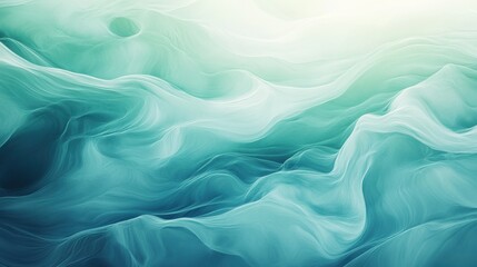 Obraz premium Abstract teal fabric waves. Serene.