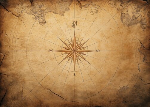nautical adventure map treasure background antique old vintage travel exploration compass design