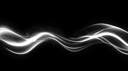 Obraz premium Neon light tubes forming an abstract wave pattern, glowing softly.