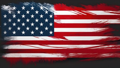Rough Textured Masterpiece Vibrant Grunge Brushstroke Interpretation of the American Flag on a Patriotic Backdrop