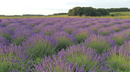 Obraz premium Lavender Field Serenity: A Stunning Purple Panorama