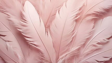 Soft pink feathers background in pastel tones