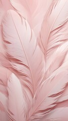 Soft pink feathers background in pastel tones