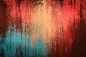 Abstract Expressionist Grunge Background with Turquoise and Brown Texture for Vintage Design