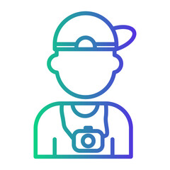 photographer Line Gradient Icon