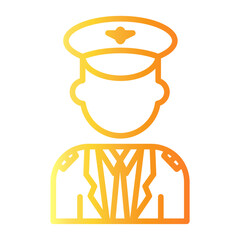 pilot Line Gradient Icon