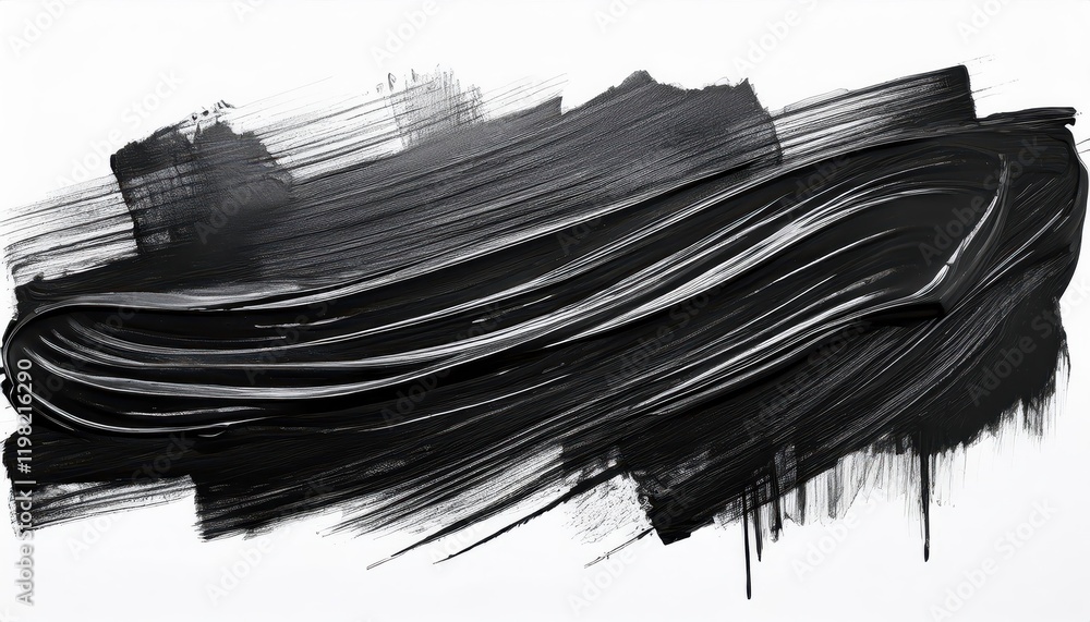 Poster striking isolation of black marker paint texture on white background, detailed and highresolution im