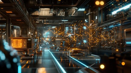 Futuristic Technology Corridor: A Glimpse into Tomorrow's Advanced Systems