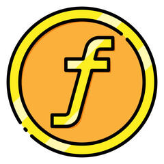 Obraz premium Dutch Currency Symbol Filled Icon