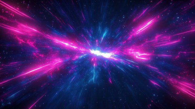 Galactic Hyperjump Light Rays Cosmic Journey in Abstract Expressionism