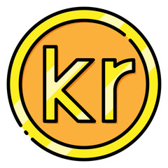 Norway Krone Currency Symbol Filled Icon