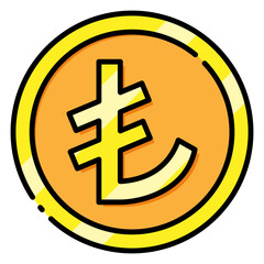 Turkish Lira Currency Symbol Filled Icon