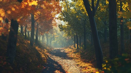 Obraz premium Autumn Forest Path