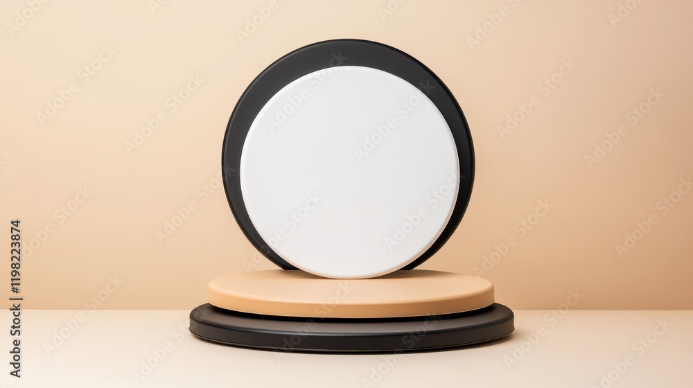 Aufkleber minimalist display of geometric shapes on soft background