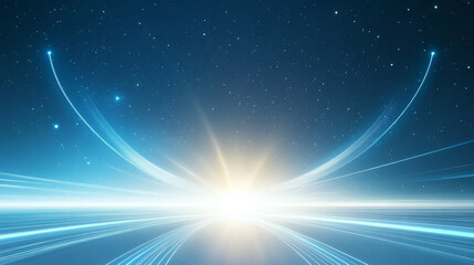 Fototapeta premium The technological background of blue starry sky shining