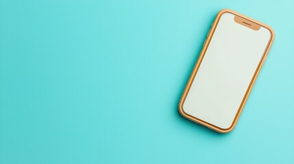 Obraz premium Modern Smartphone on a Vibrant Turquoise Background