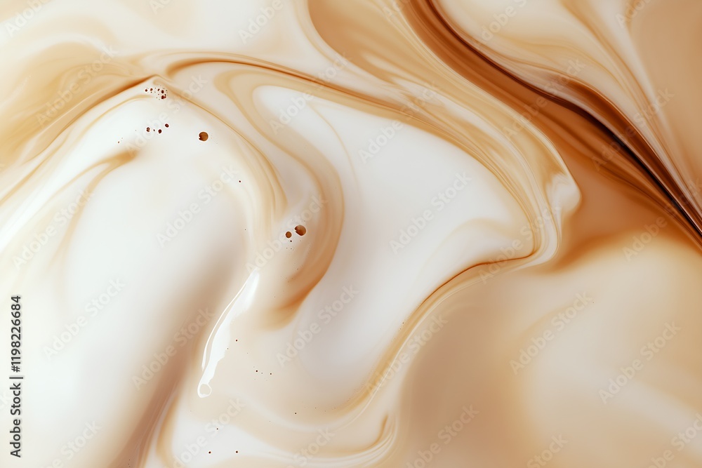Poster abstract creamy coffee swirl texture with brown highlights ideal for background or design inspiratio