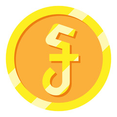 Cambodian Riel Currency Symbol Flat Icon