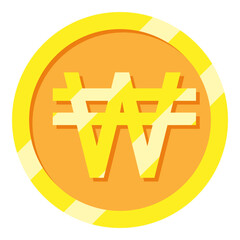 Korean Won Currency Symbol Flat Icon