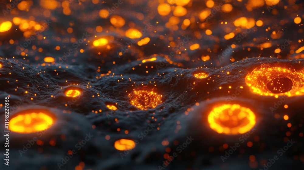 Poster exploration of a vibrant 3d render showcasing diverse microbes in a dynamic environment. generative 