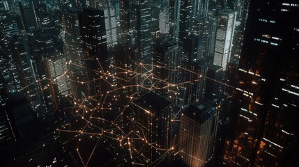 Cyberpunk Cityscape: Night Network