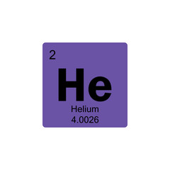 periodic table Helium colored icon