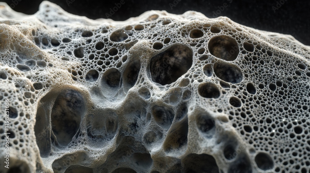 Aufkleber dense layer of microbes showcasing unique structures in a close up view. generative ai