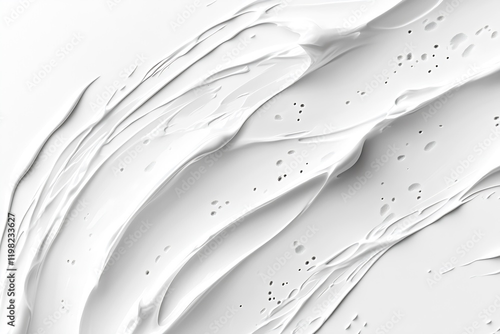 Poster Minimalistic white texture art with fluid flowing curves and artistic wave patterns : Generative AI