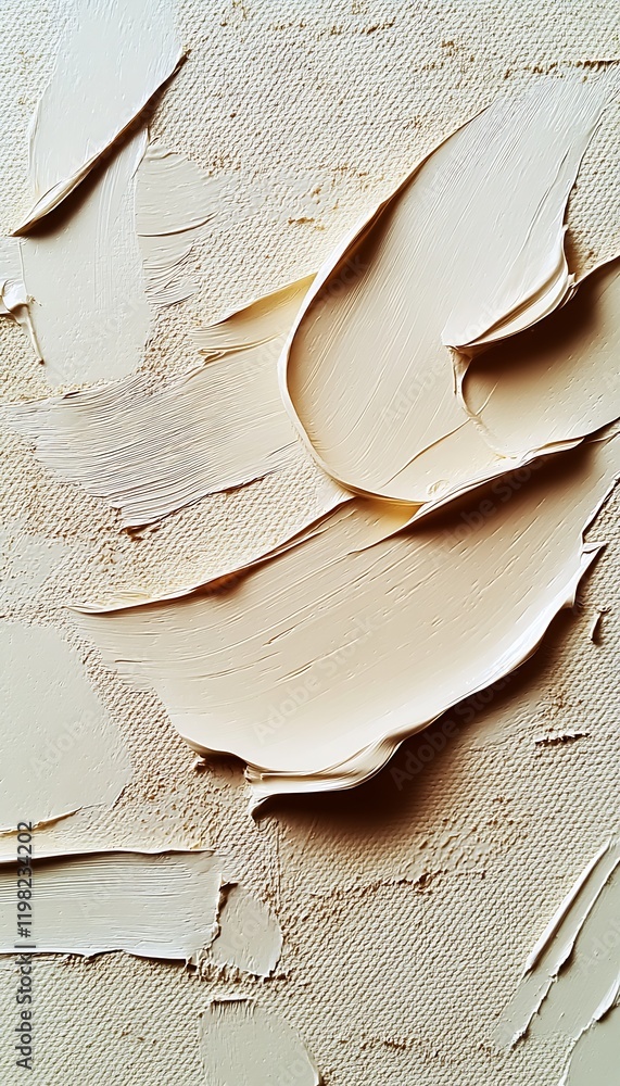 Poster Minimalist Beige Paint Texture with Abstract Expression on Canvas : Generative AI
