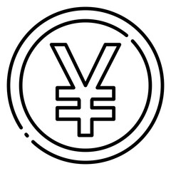 Fototapeta premium Japanese Yen Currency Symbol Line Icon