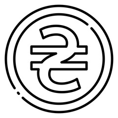 Ukranian Hryvnia Currency Symbol Line Icon