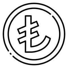 Turkish Lira Currency Symbol Line Icon