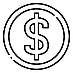 US Dollar Currency Symbol Line Icon