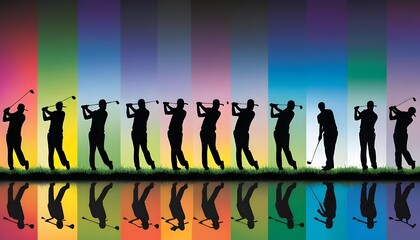 Obraz premium golf silhouettes