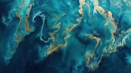 Abstract_fluid_art_in_navy_blue_and_gold_resembling