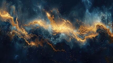 Abstract_fluid_art_in_navy_blue_and_gold_resembling