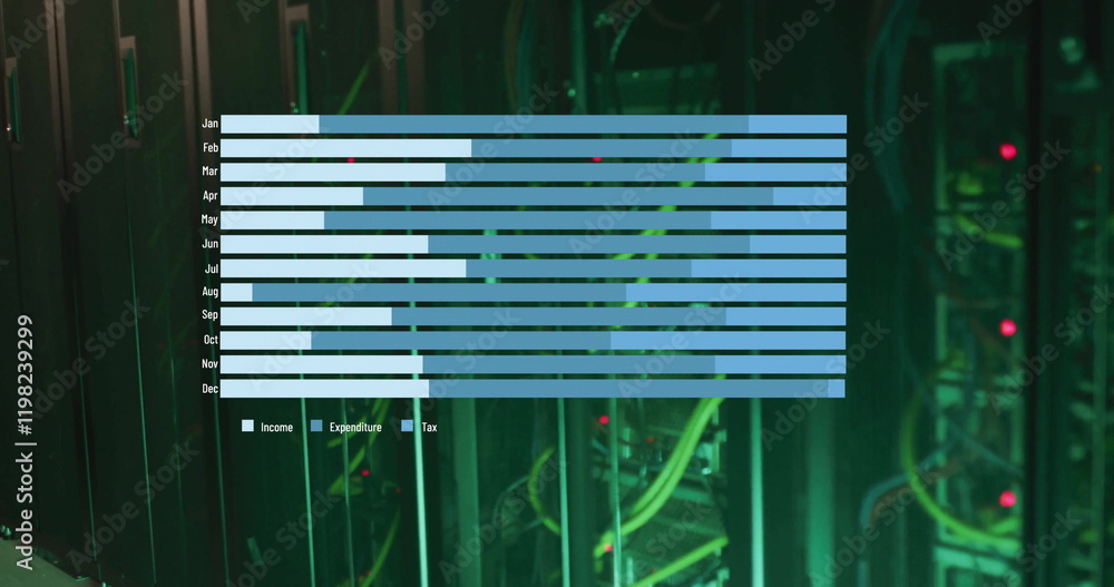 Poster image of data processing over server room