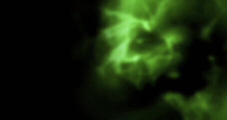 Image of glowing light trails moving over black background