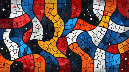 Abstract_colorful_mosaic_pattern_of_red_orange_and