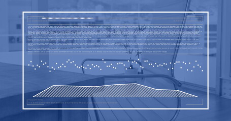 Image of digital data processing over desk in office